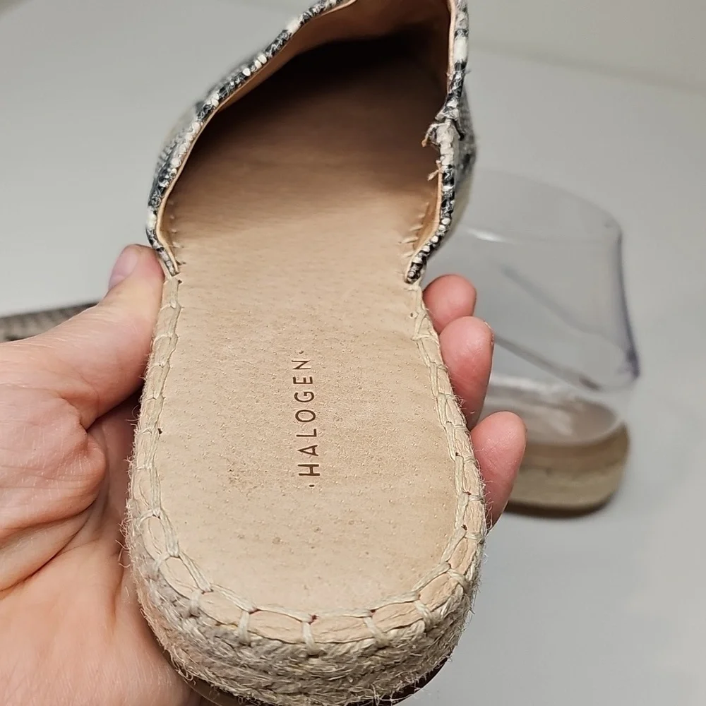 Halogen Women's Snake Print Espadrille‎ Mules Size  9